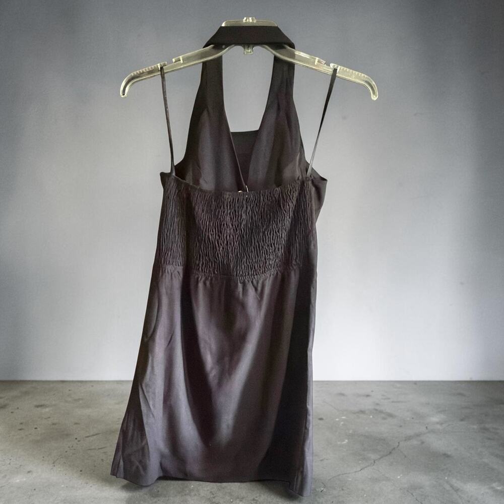 Monteau Los Angeles Black Linen Blend Halter Dress Size Medium NWOT - Picture 4 of 8